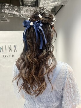 ミンクスオーバー(MINX OVER) ハーフアップ/ヘアアレンジ/ヘアセット/前髪顔まわりカット/縮毛