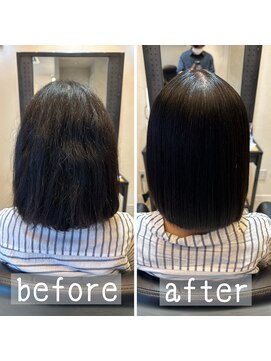 グロス(gloss) 【箕面豊中池田】髪質改善縮毛矯正ビフォーアフター