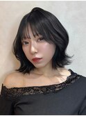 ミニウルフレイヤーカット顔周り前髪韓国ミディアムロング/銀座