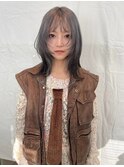 ホワイトグレージュ/デジタルパーマ/フェザーパーマ/梅田