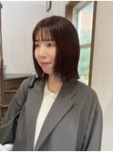 ボルドーカラー/フェイスレイヤー/髪質改善/大人ボブ