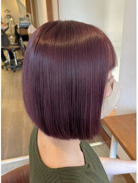 ミニボブ×ボルドーカラー[20代/30代/40代/50代/60代]
