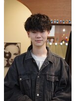 エディ(Edy)&nbsp;メンズマッシュ波巻きスパイラルパーマケアパーマ眉毛カット岡山