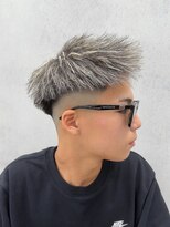 ルースト 西院店(ROOST)&nbsp;MEN’S HAIR/パイルツイスト/ホワイトハイライト/眉毛カット