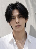 オグジュアリー 表参道(aux.) 毛流れハンサムショートセンターパートメンズ黒髪爽やか