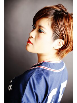 オーバーキャプテンネイキッド(OVER CAPTAIN NAKED) 耳かけ２ブロック★ストリート立体ショート