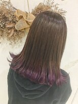 S4ヘアープロデュース(S4 hair produce) 【S4】purple裾カラー×切りっぱなしボブ