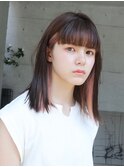 インナーカラー/ピンク/ラインを楽しむヘアー/表参道/原宿/ロブ