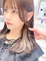 ケーツー あべのキューズモ－ル店(K-two)&nbsp;透明感ペールベージュ*インナーカラー*イヤリングカラー[天王寺]