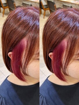 ネオリーブカップ 町田店(Neolive capu) ピンクブラウン×ピンクイヤリングカラー【町田/暖色/ブリーチ