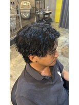 ルーメン 岐阜(ROOO MEN)&nbsp;メンズマッシュウルフツーブロックツイストスパイラルパーマ