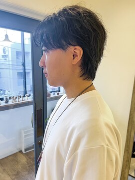 メルト 吉祥寺(melt) 【早坂駆留】マッシュウルフ毛流れニュアンスパーマセンター分け
