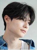 センターパートニュアンスパーマフェザーパーマコンマヘアウルフ
