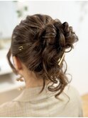 ゆるふわ高めのアップスタイル【京都/ヘアセット/着付け】