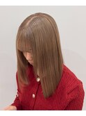 ブリーチ１回でかなえるミルクティーカラー