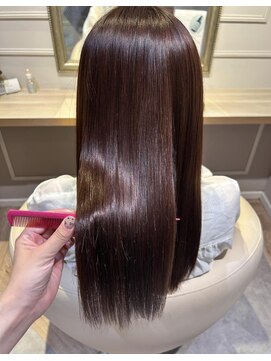 アンド ラ ブランシュ(&.La Blanche) アプリコットオレンジ/くびれヘア/ストレート/縮毛矯正