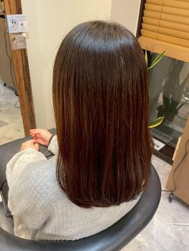 ストレートロング/ダークブラウン/艶髪