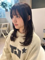 アム(amu)&nbsp;レイヤーカット/セミロング/前髪カット/盛れる顔まわりカット