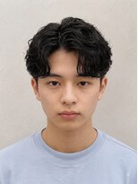 グロウ 天神店(growth)&nbsp;シャドウパーマラフパーマスパイラルショートツーブロックメンズ