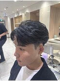フェザーパーマニュアンスセンターパート刈り上げ眉カット洋光台