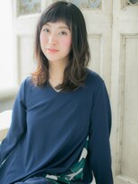クオーレ ヘア アンジュ 水戸店(CUORE HAIR ange)&nbsp;*ange水戸*…無造作カールのルーズな黒髪小顔セミディa