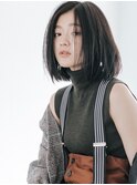 暗めカラー/レイヤーカット/くすみベージュ/ボブ/新宿