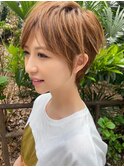 前下がりボブ/モテ髪カタログ/小顔に見せるヘア/前髪カット