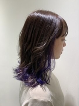 アース 大井町店(HAIR & MAKE EARTH) 20代30代ウルフインナーカラー立体感小顔丸み乾かすだけ