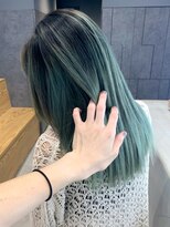 アルバム 池袋(ALBUM) グリーンバレイヤージュ_外ハネボブセクションカラー_ba360483