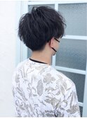 束感ショート×ナチュラルパーマ