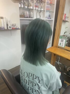 ヘアー アメイズ 東中野(Hair Amaz!) 外人風グリーンカラー