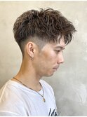 メンズカットパーマショートミディアムツイスパ波巻きニュアンス