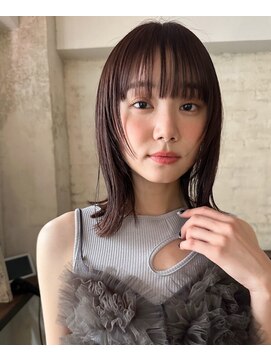 ミンクス 青山店(MINX) 【ＭＩＮＸ松下】ぷつっと外ハネミディアム×顔まわりレイヤー