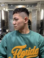 メリケンバーバーショップ フクオカ(MERICAN BARBERSHOP FUK)&nbsp;べリーショートダークアッシュニュアンスパーマ韓国マッシュ