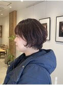 ショートボブワンカールパーマ