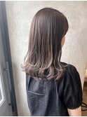 ブリーチ無しラベンダーグレージュ×ミディアムレイヤー