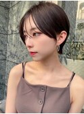ハイライト白髪ぼかしダブルカラーインナーカラーショートボブ