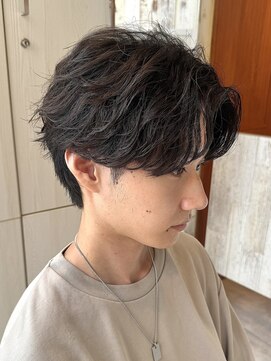 グランデュール 静岡駅前店(GRANDEUR) ニュアンスシャドウパーマ センターパート メンズパーマ