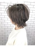 大人ショート レイヤー ウルフカット グレージュ カラー20代30代