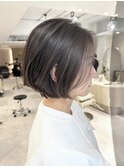 前下がりショート/透明感カラー/ショコラブラウン/ショートボブ