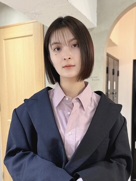 ローレン(LOREN) 黒髪/ボブルフ/ネビージュ/小顔/ワンレン/栄/髪質改善/前髪