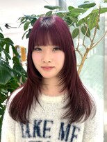 ピークアブー アヴェダ ギンザシックス(PEEK-A-BOO AVEDA GINZASIX) フェイスレイヤー バタフライカット バイオレッドカラー