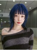 【GEEKS渋谷】ウルフカット/顔周りカット/ダークブルー/レイヤー