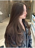 ロングレイヤーカーテンバングコテ巻きワンカール簡単海外風