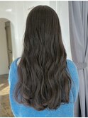 20代30代◎透明感アッシュベージュ×暗髪×ゆるふわロング