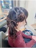 お花×髪リボンツインテール