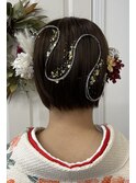 水引×金箔ヘアセット