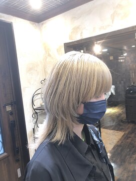 ヘアー クリエイト カルバリ(HAIR CREATE Calbari) ウルフ×ホワイトベージュ