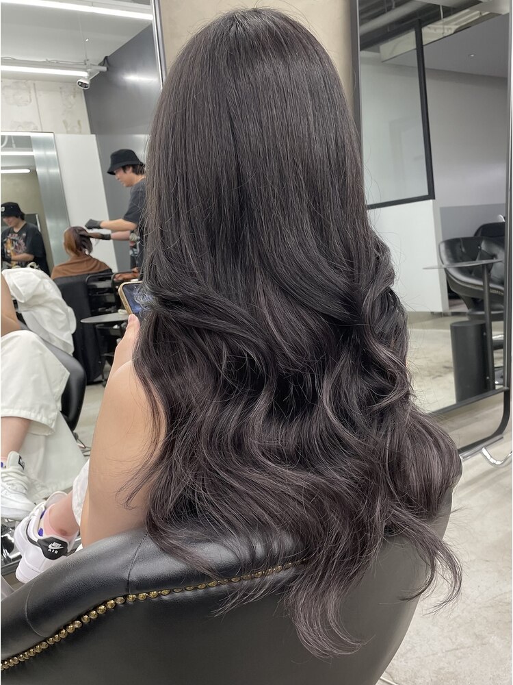 ワンホンギャル×シールエクステ×ダークグレージュ：L185464333｜リア 