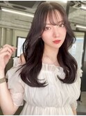 韓国ヘア 大人可愛い顔周り ブリーチ&ダブルカラー レイヤー